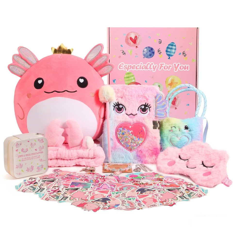 Fdudugifts axolotl plush pillow 12in for cozy play and bedside decor