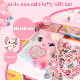 Fdudugifts fluffy locking diary with lock for private writing