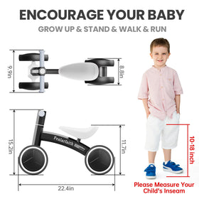 Fealarfaith balance bike four-wheel light show enhances early coordination through movement