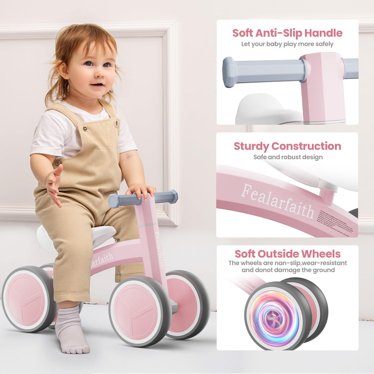 Fealarfaith bike with non-slip EVA handlebars for secure grip