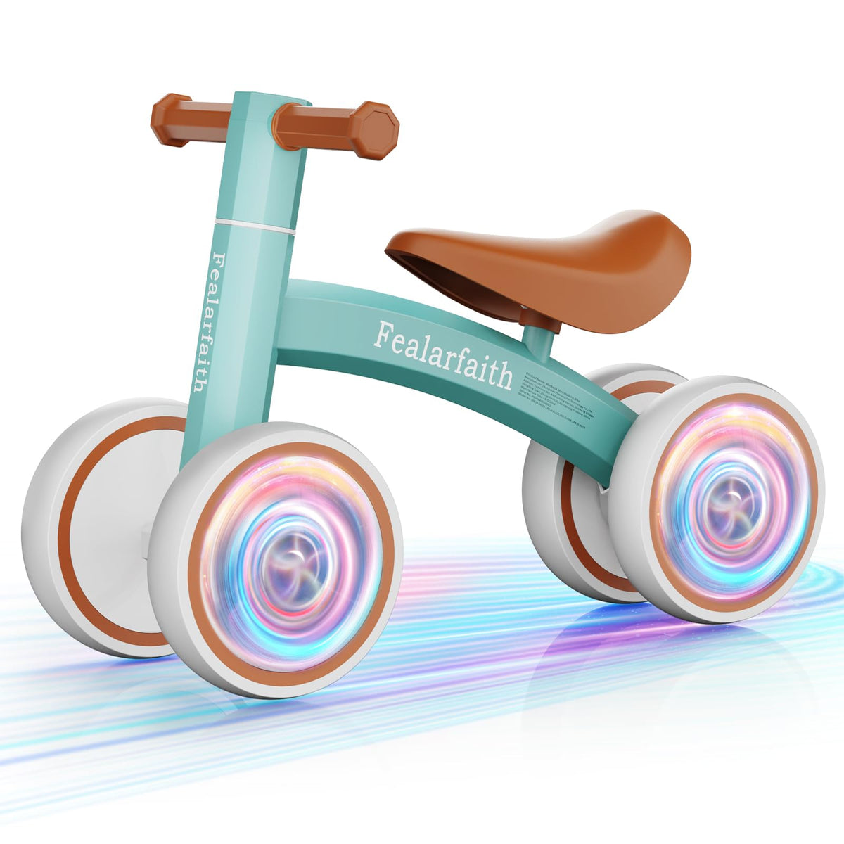 Fealarfaith Robbin's Egg Blue balance bike front view for confident first rides
