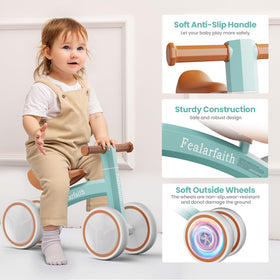 Fealarfaith Robbin's Egg Blue balance bike safety features protect tiny feet