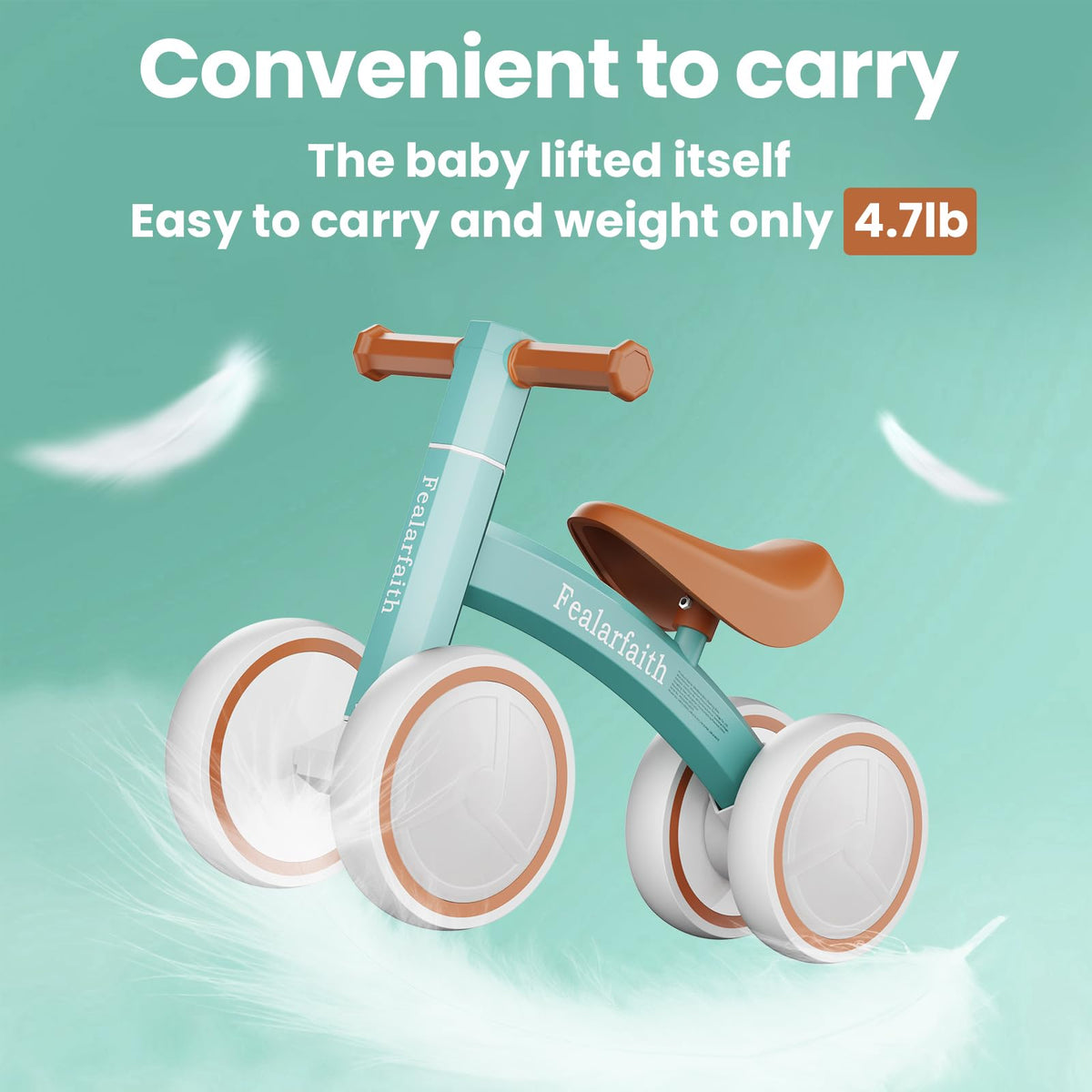 Fealarfaith Robbin's Egg Blue balance bike side view showing compact frame