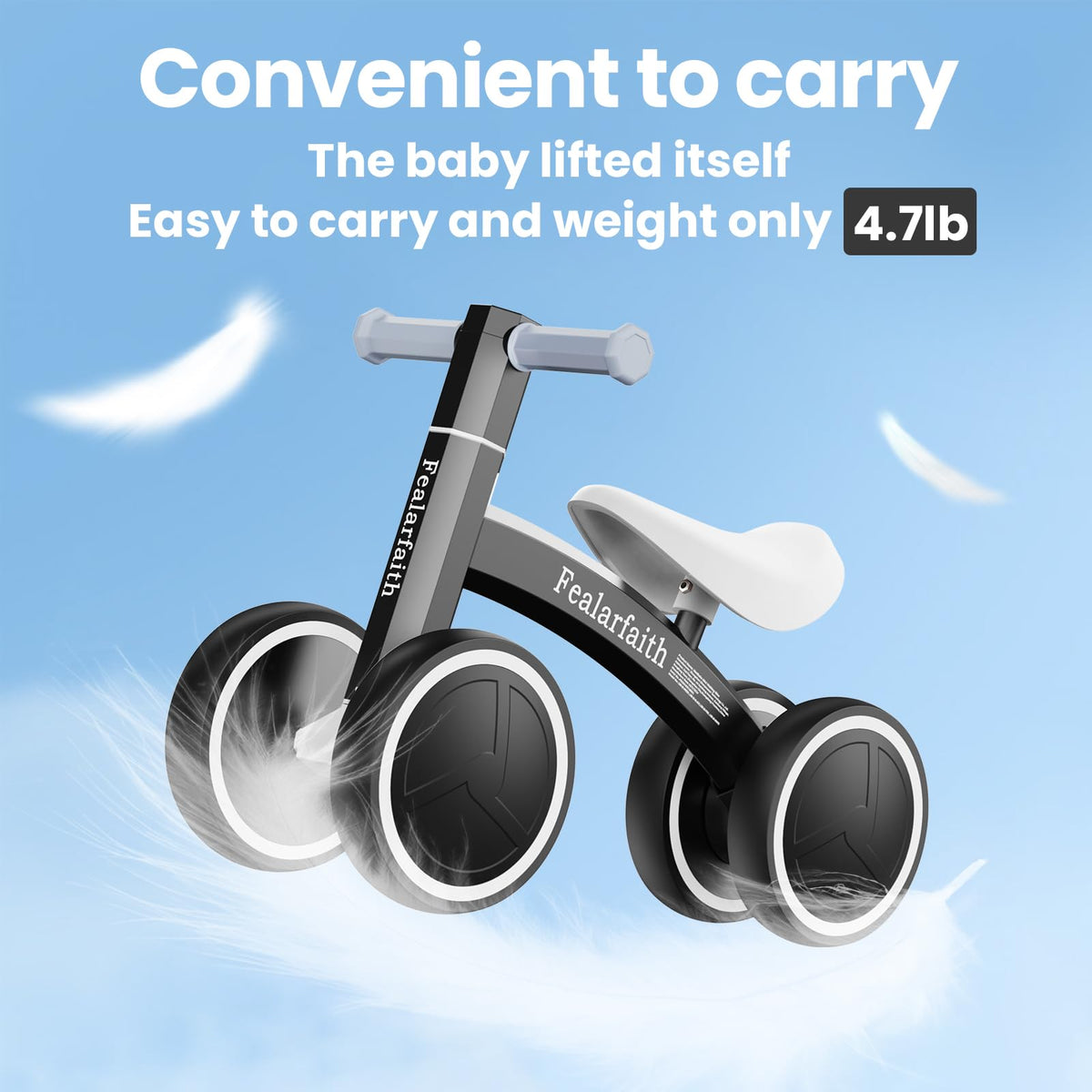 Fealarfaith safety-designed balance bike protects little feet with enclosed wheels and safe steering