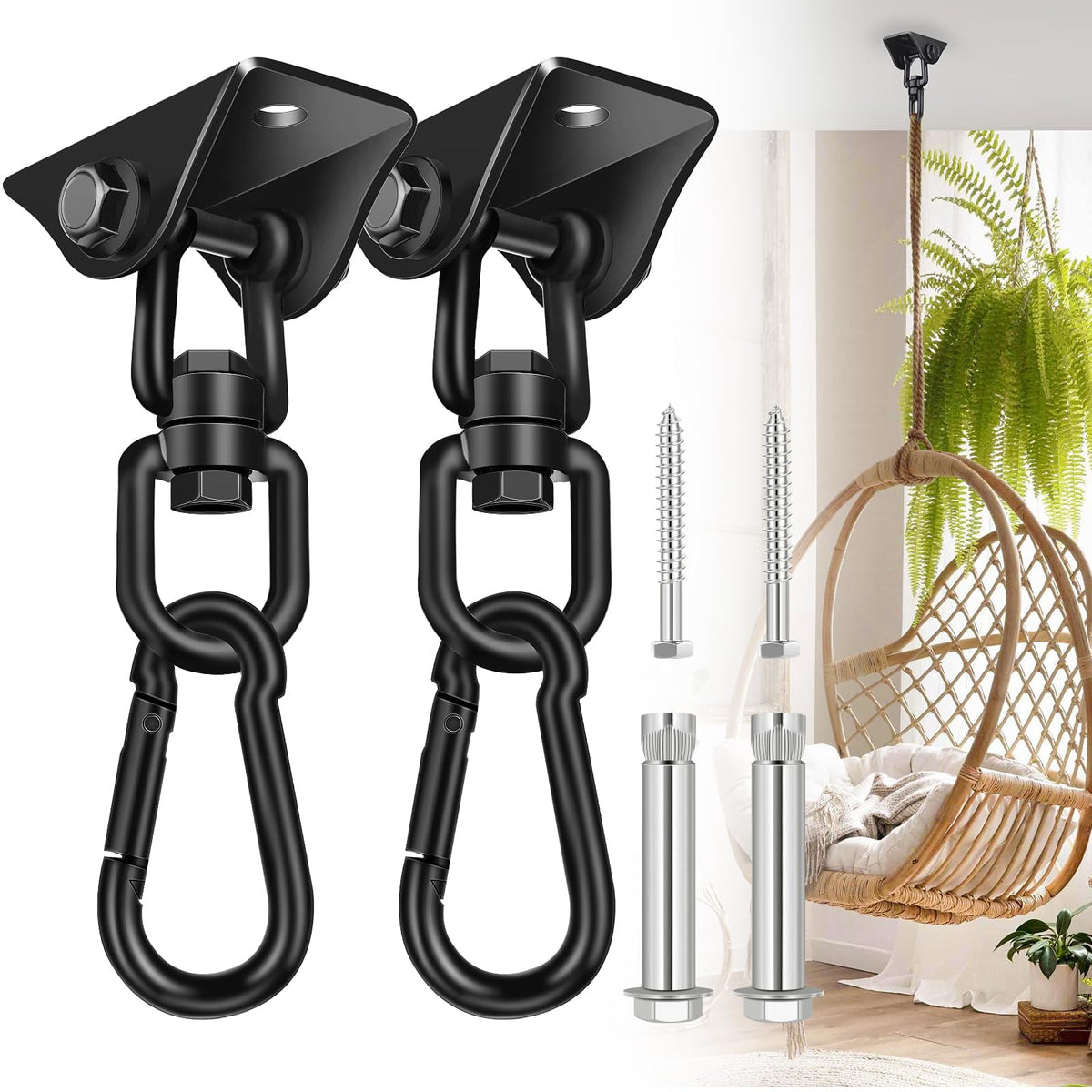 Feanron hammock hanging kit 2-pack front view for secure porch setup.