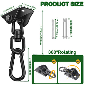 Feanron hammock hanging kit angles for wood installation.