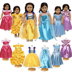 FEAYEA 18-inch doll dress set in royal pink for princess play
