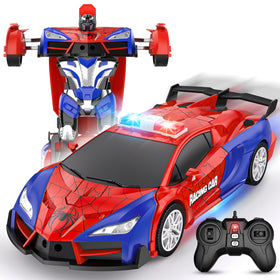 Febyhim remote control car overview showing transforming design and play possibilities.