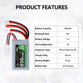 FEDCO 850mAh capacity supports longer crawling sessions