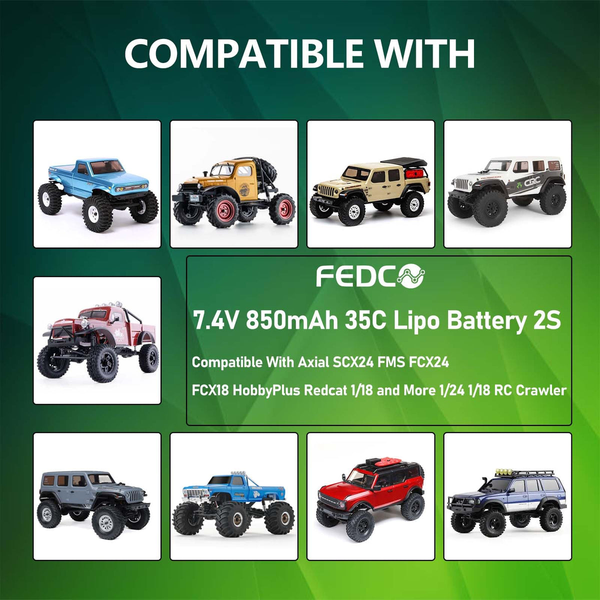 FEDCO USB charger provides quick, convenient recharging of 2S LiPo packs