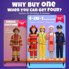 Fedio firefighter costume for toddlers inspires brave pretend play with safe accessories.