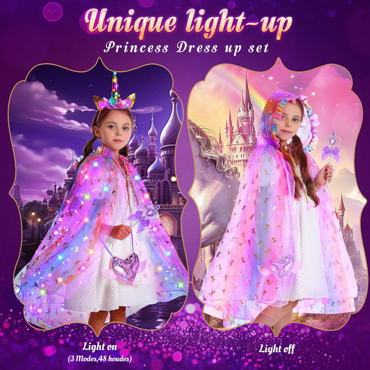 Fedio unicorn purse with wings holds small treasures during dress-up