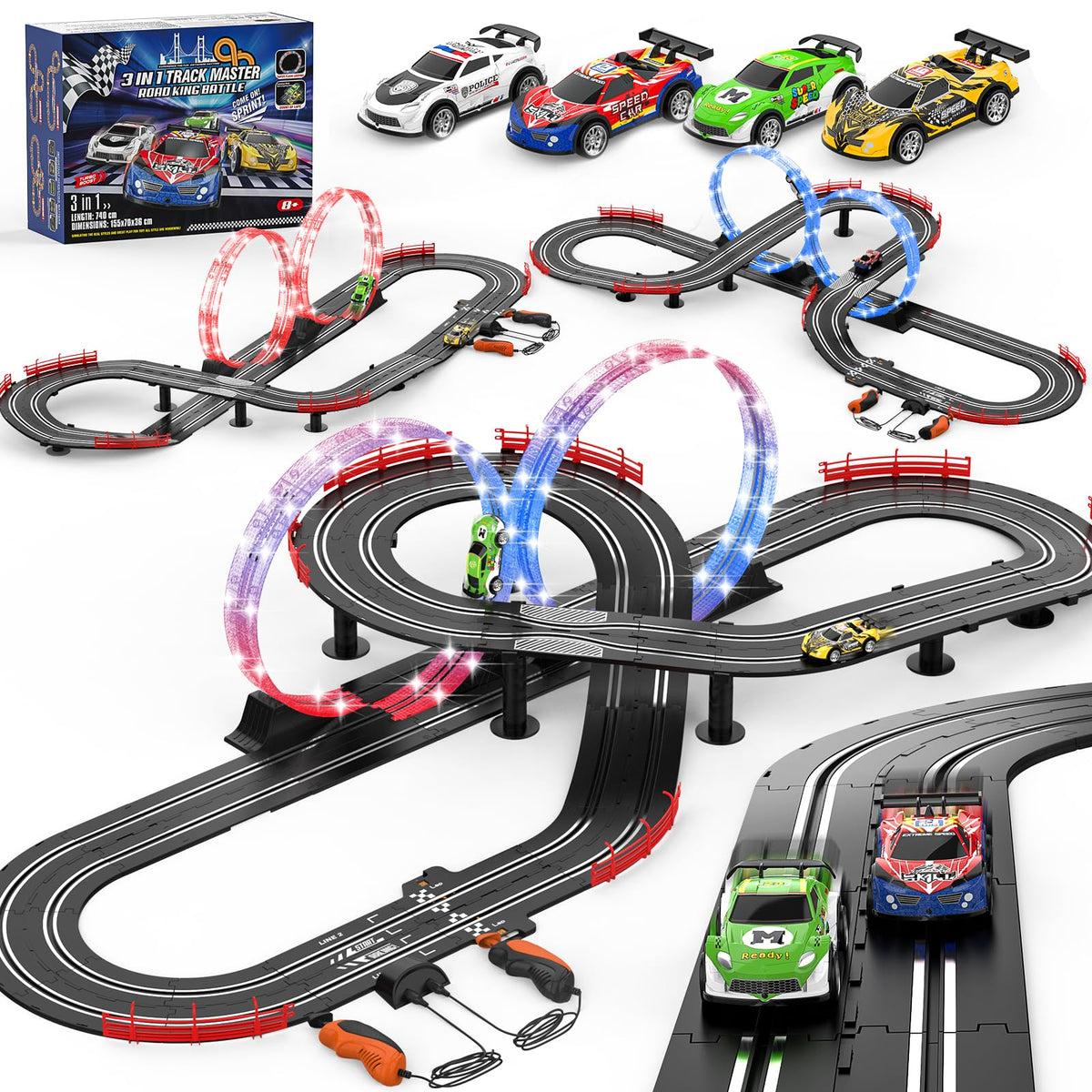 Fedonak 3-in-1 slot track overview for versatile family racing.