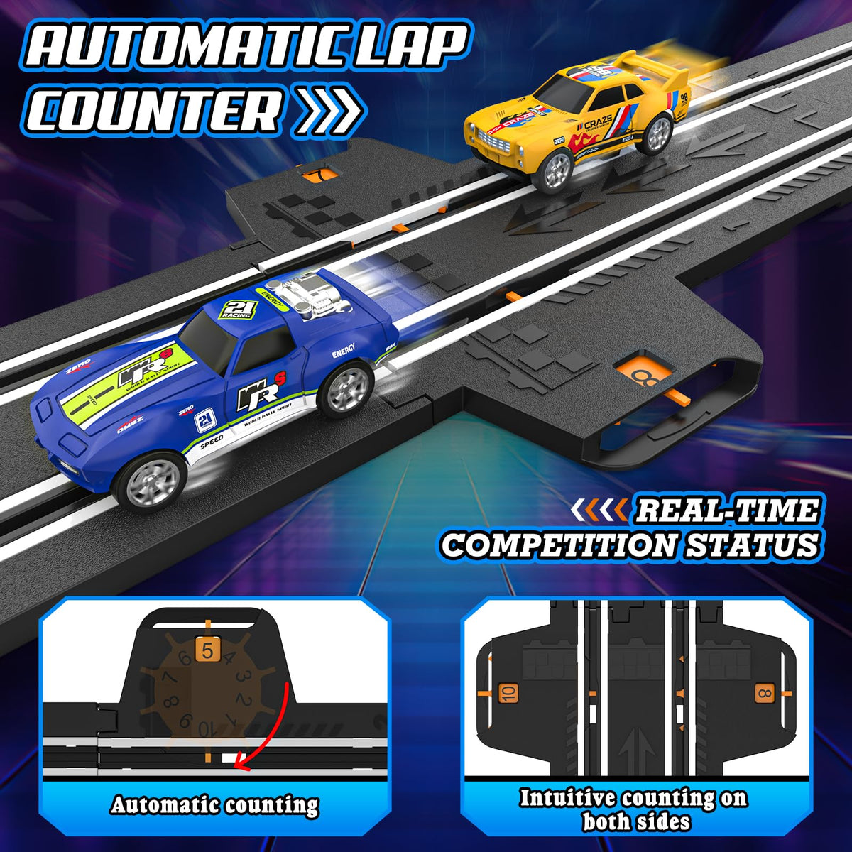 Fedonak slot car track curved section enhances smooth cornering and exciting turns