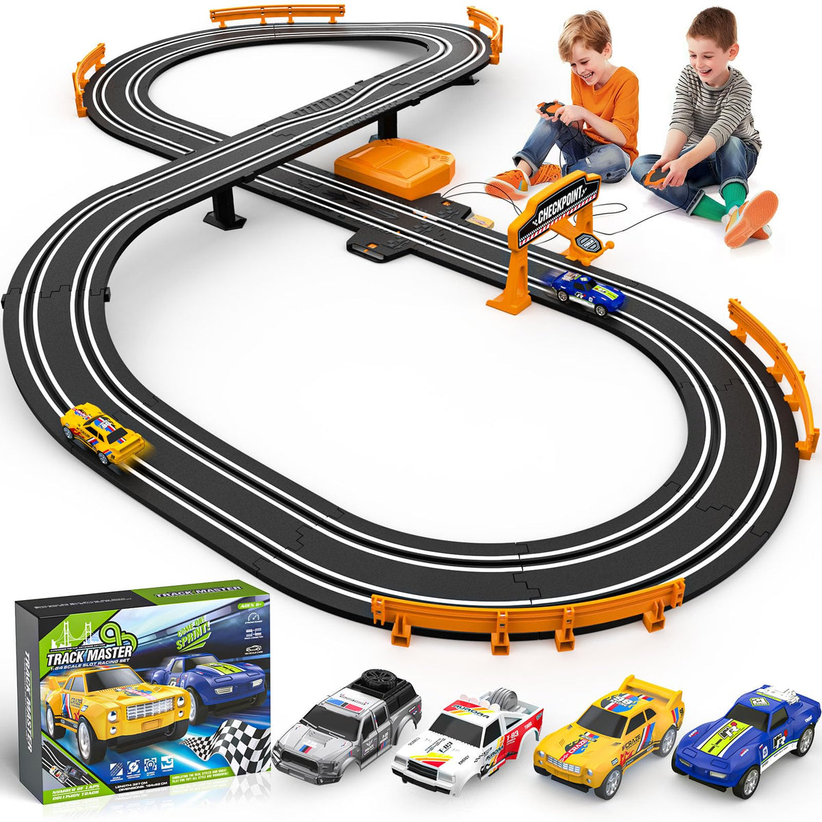 Fedonak slot car track straight section for stable, fast laps and easy setup