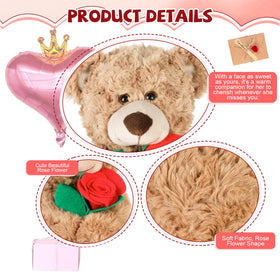 feeking 12in teddy, durable stitching suitable for hugs and decor.