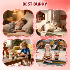 feeking plush with rose-pattern fabric, premium soft touch and durability.