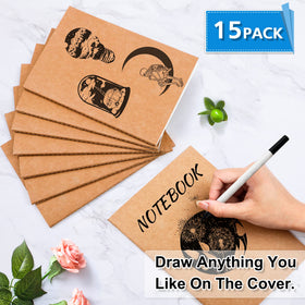 Feela A5 kraft notebook blank interior with 60 lines for quick journaling.