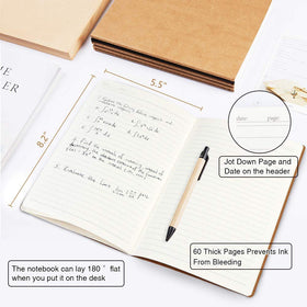 Feela A5 notebook opened flat for easy writing and planning