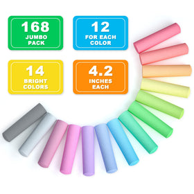 Feela jumbo chalk with stable conic shape helps prevent rolling on sidewalks.