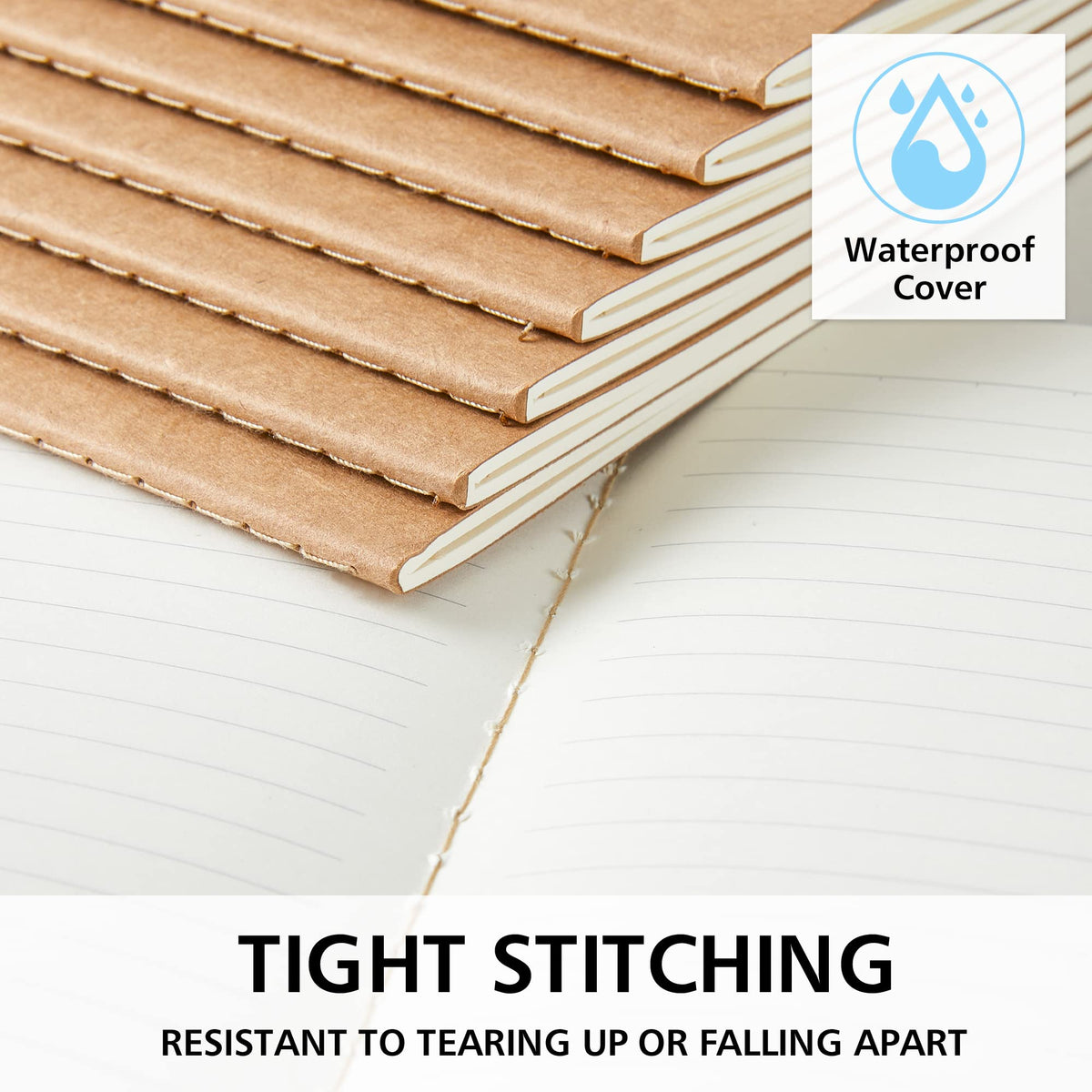 Feela Kraft Notebooks Bulk lined pages ready for notes, journaling, or to-do lists
