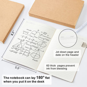 Feela Kraft Notebooks Bulk stacked notebooks show compact A5 size for on-the-go use