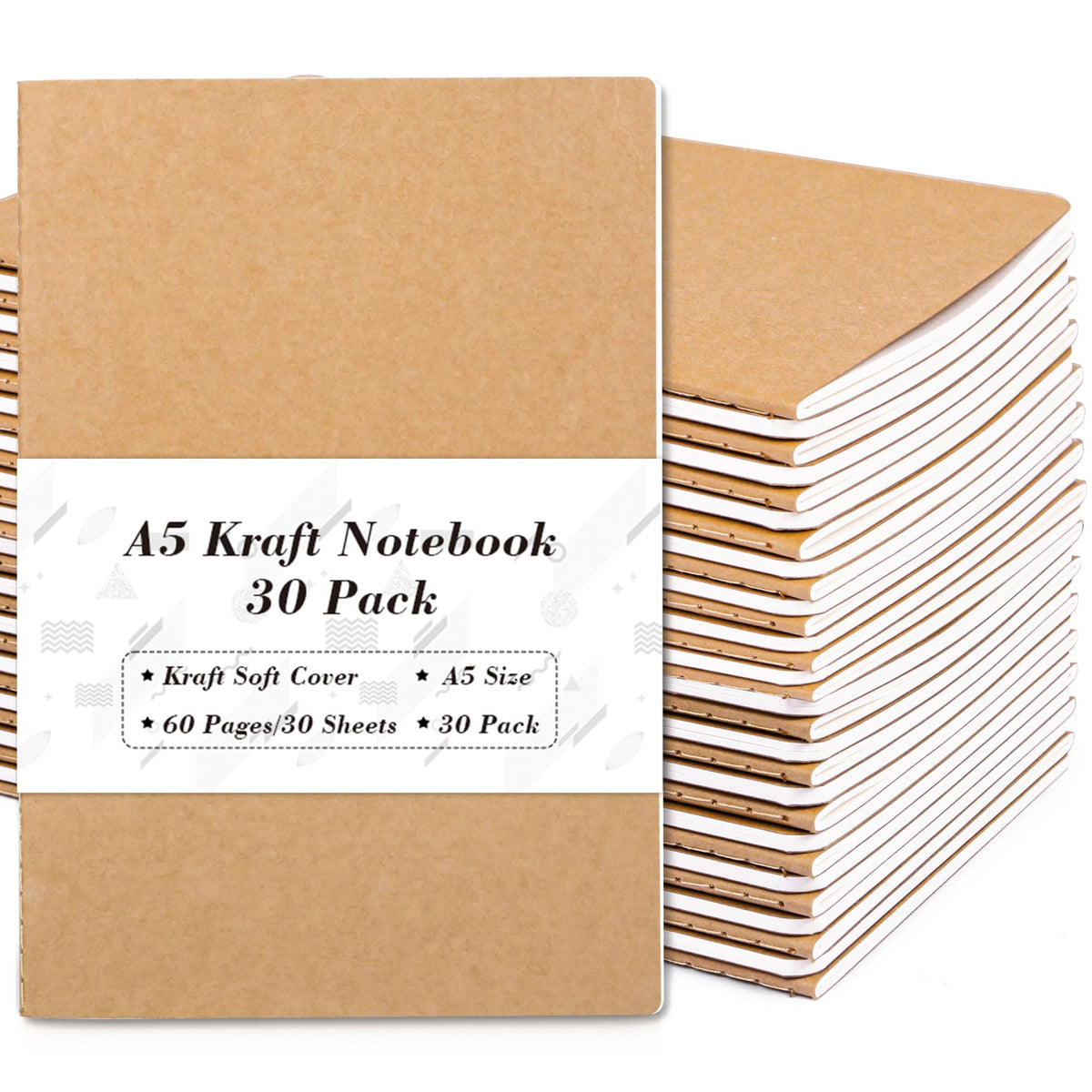 Feela kraft notebook stack with durable covers for everyday use