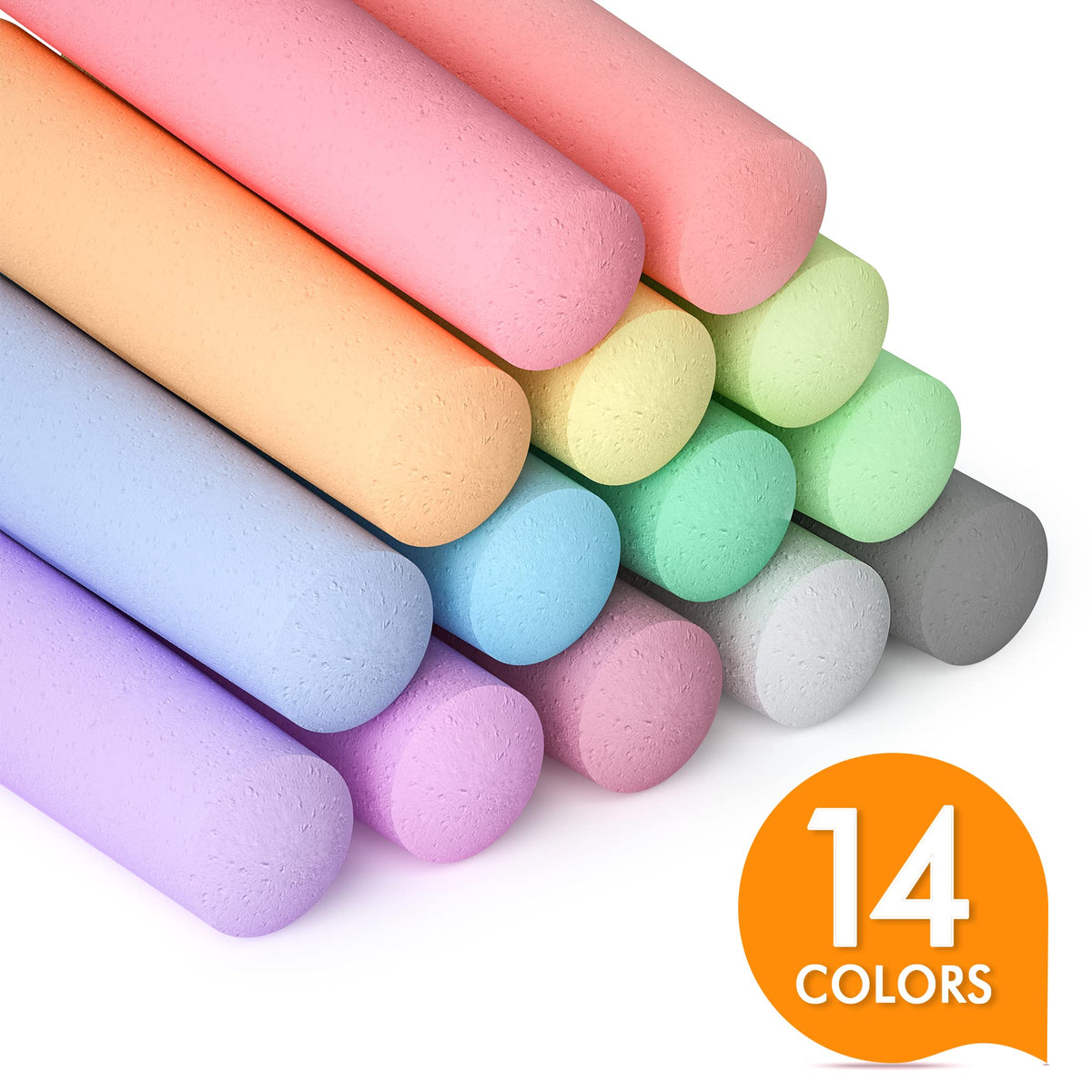 Feela sidewalk chalk set 14 colors for driveway murals and playful learning.