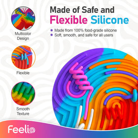 Feelio soft silicone texture closeup demonstrates gentle touch and durability.