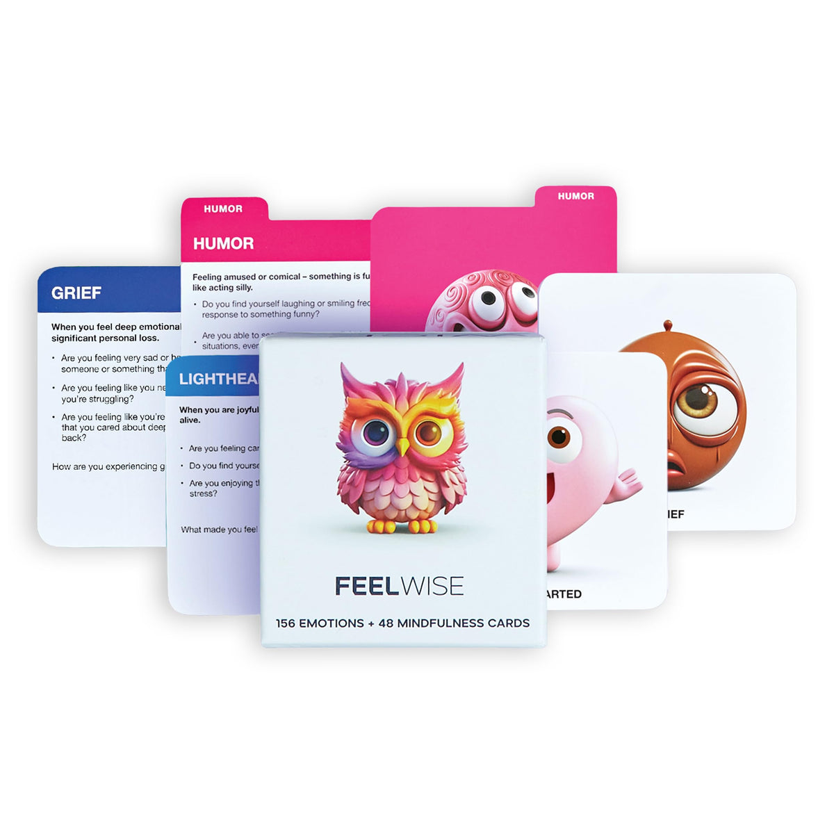FeelWise compact card deck for everyday emotional insights and mindful responses
