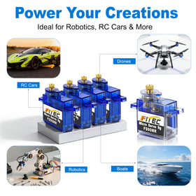 Compact 9g Feetech FS90MR fits into tight RC and Arduino projects