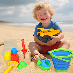 Fegalop sunglasses protect little eyes during sunny beach days.