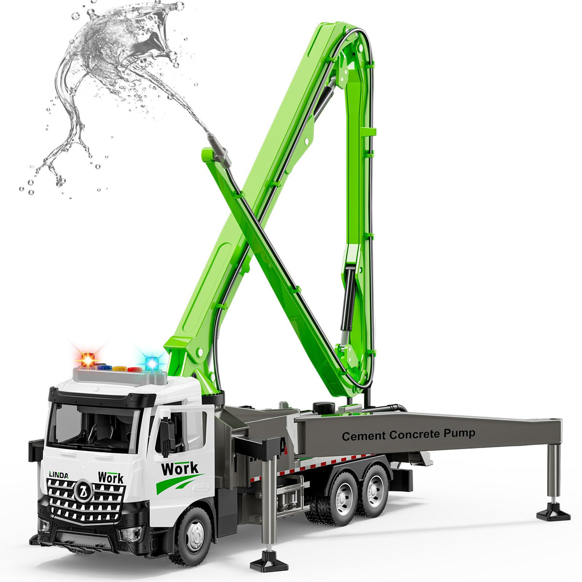 Feidama cement pump truck with extendable boom for lifelike construction play