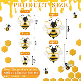 Feifeiya 3D bee decoration in 4 inch creates eye-catching accents for party displays.