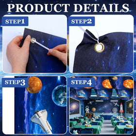 Feifeiya galaxy fabric drapes creating a vibrant cosmic atmosphere.