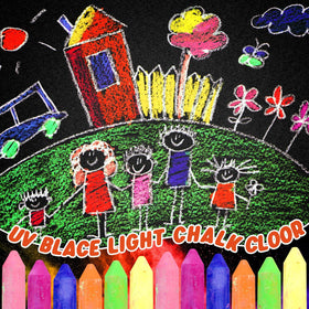 Feifeiya Glow Chalk Neon Green for sidewalk games and murals under UV glow