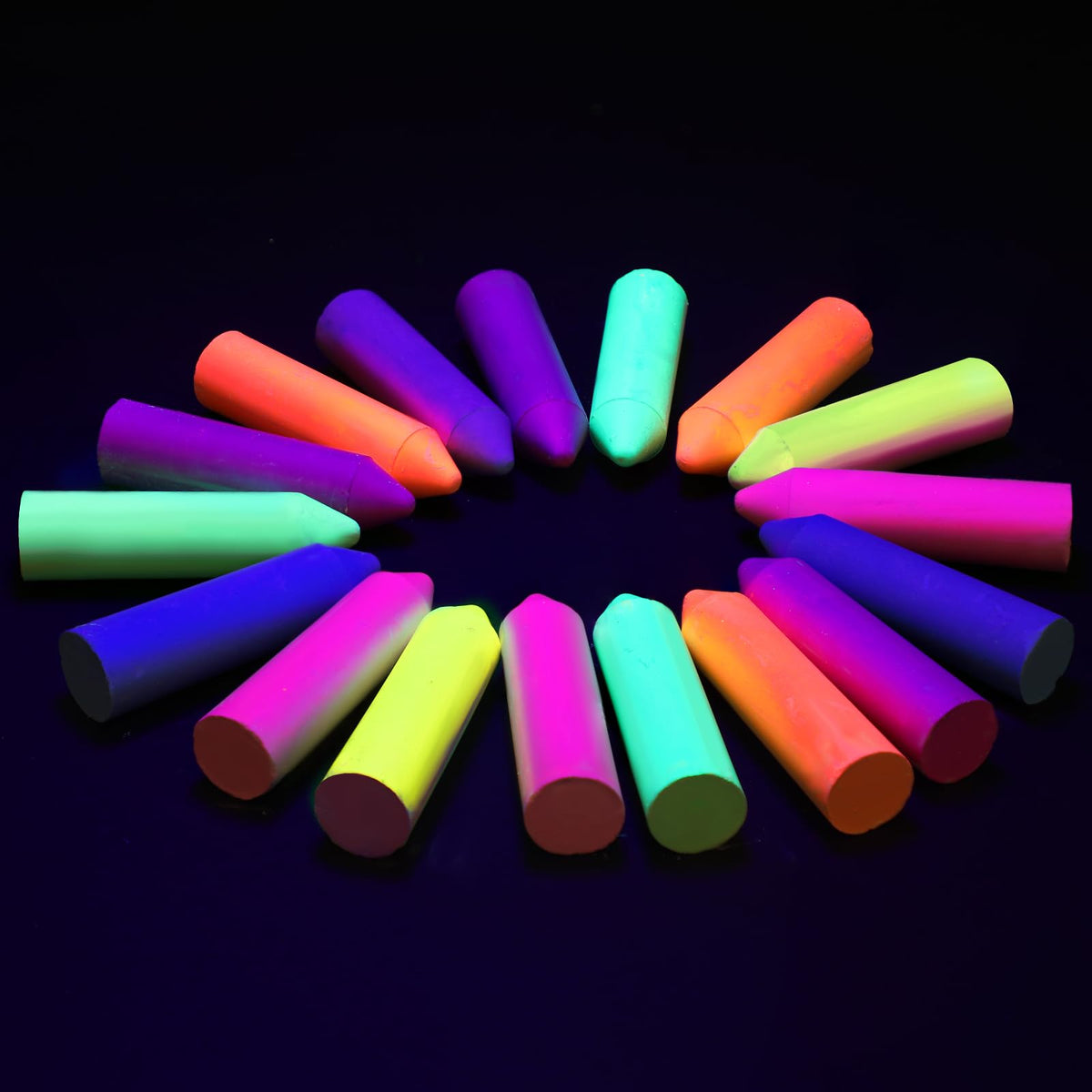 Feifeiya Glow Chalk Neon Red for outdoor sidewalk art under UV light