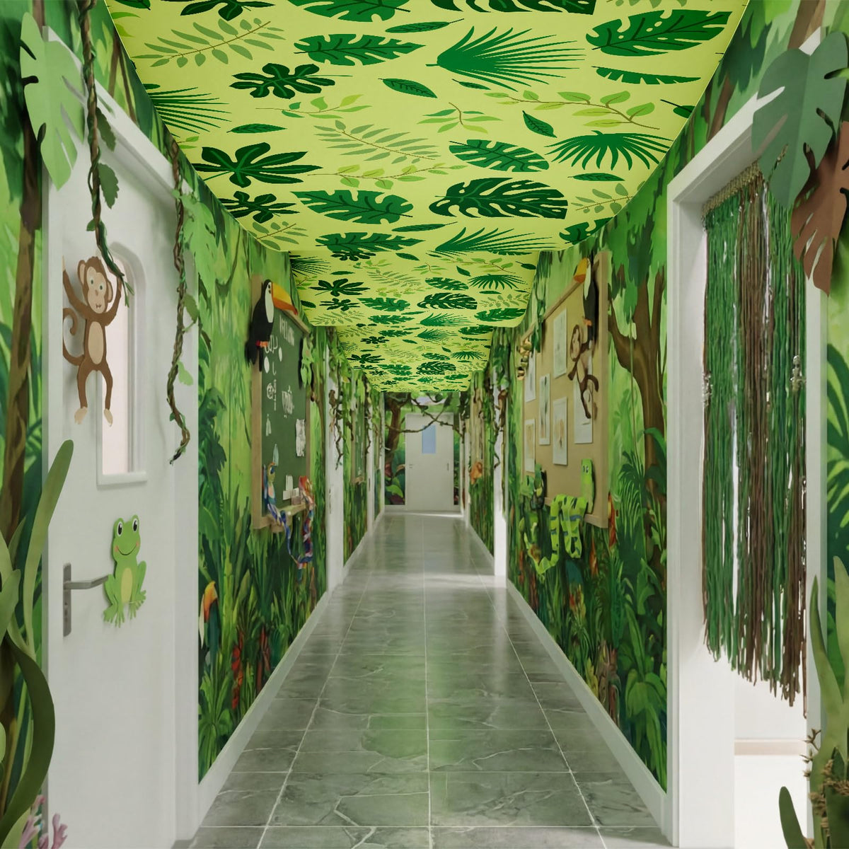 Feifeiya 3-pcs banner set delivers cohesive jungle canopy for easy setup.