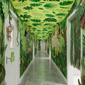 Feifeiya 3-pcs banner set delivers cohesive jungle canopy for easy setup.