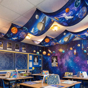 Feifeiya planet prints decor adds engaging science-themed visuals.