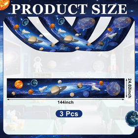 Feifeiya solar system banner with planets and stars for immersive party decor.