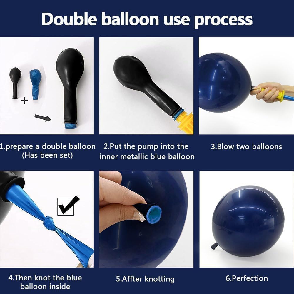 feilebalon 12 inch navy blue and black mix for versatile décor