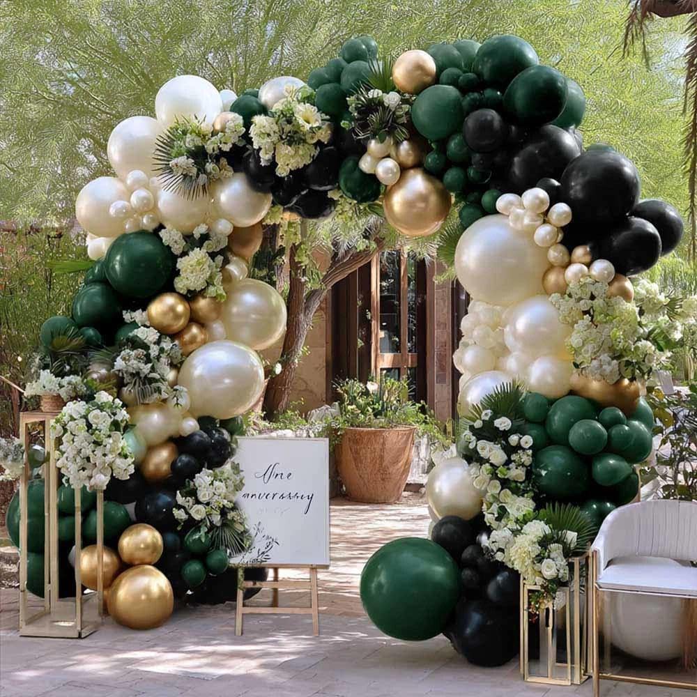 Feilebalon dark green black emerald arch shown as bold centerpiece for celebrations