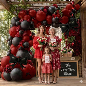 Feilebalon double-stuffed burgundy 12inch balloons provide balanced coverage