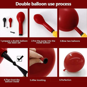 Feilebalon double-stuffed burgundy 5inch balloons enrich color depth
