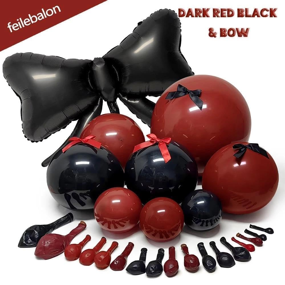 Feilebalon double-stuffed ruby red 12inch balloons create a bold centerpiece
