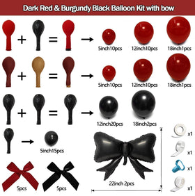 Feilebalon double-stuffed ruby red 18inch balloons anchor the arch drama