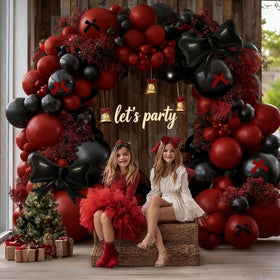 Feilebalon double-stuffed ruby red 5inch balloons add fullness to garlands