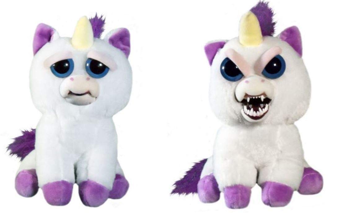 Feisty Pets Glenda Glitterpoop unicorn full view, soft plush design.