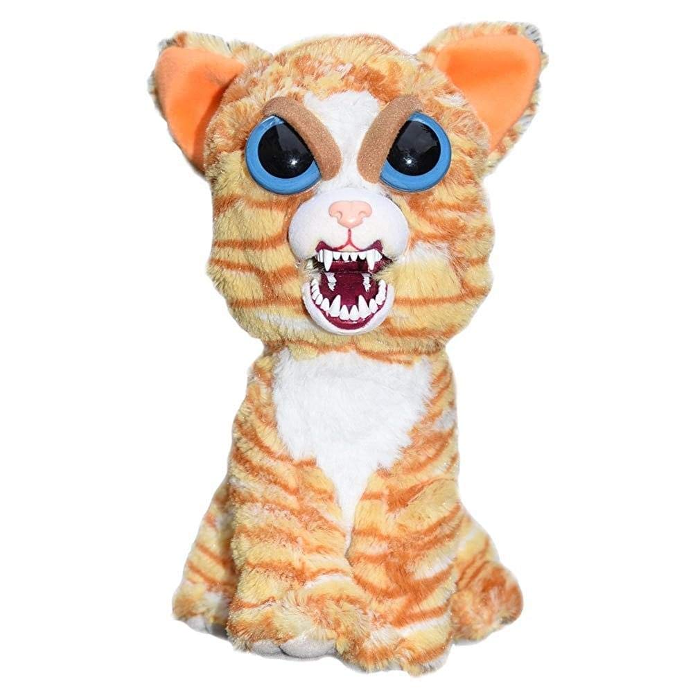 Feisty Pets Princess Pottymouth plush shows cute resting face before feisty reveal during play.